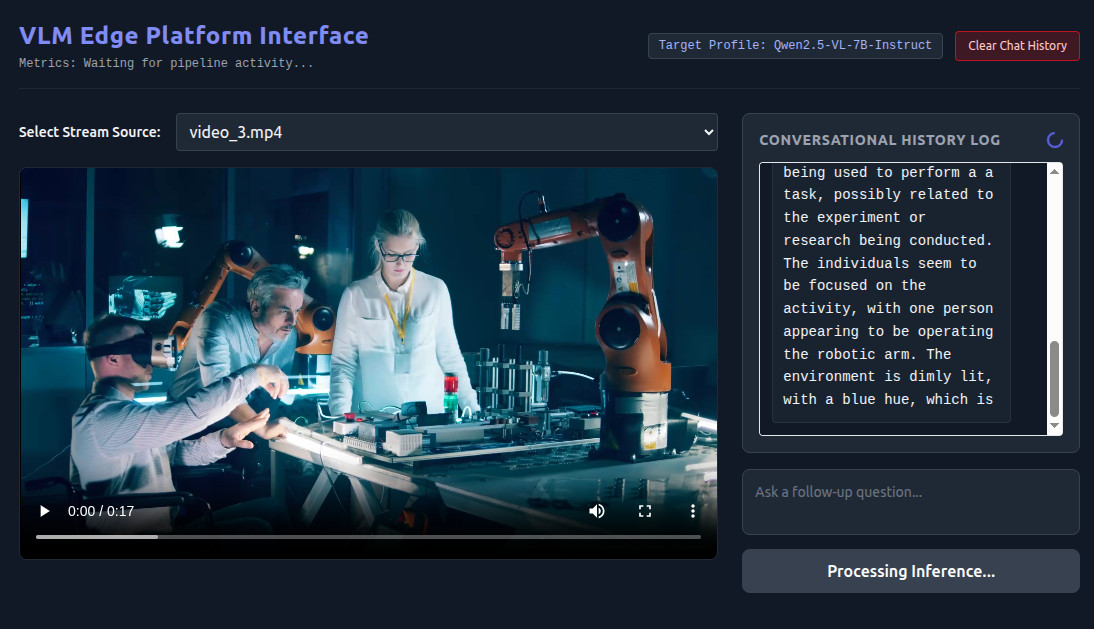 screenshot of vlm webapp showing processing of what is going on in a video screenshot of vlm webapp showing processing of what is going on in a video